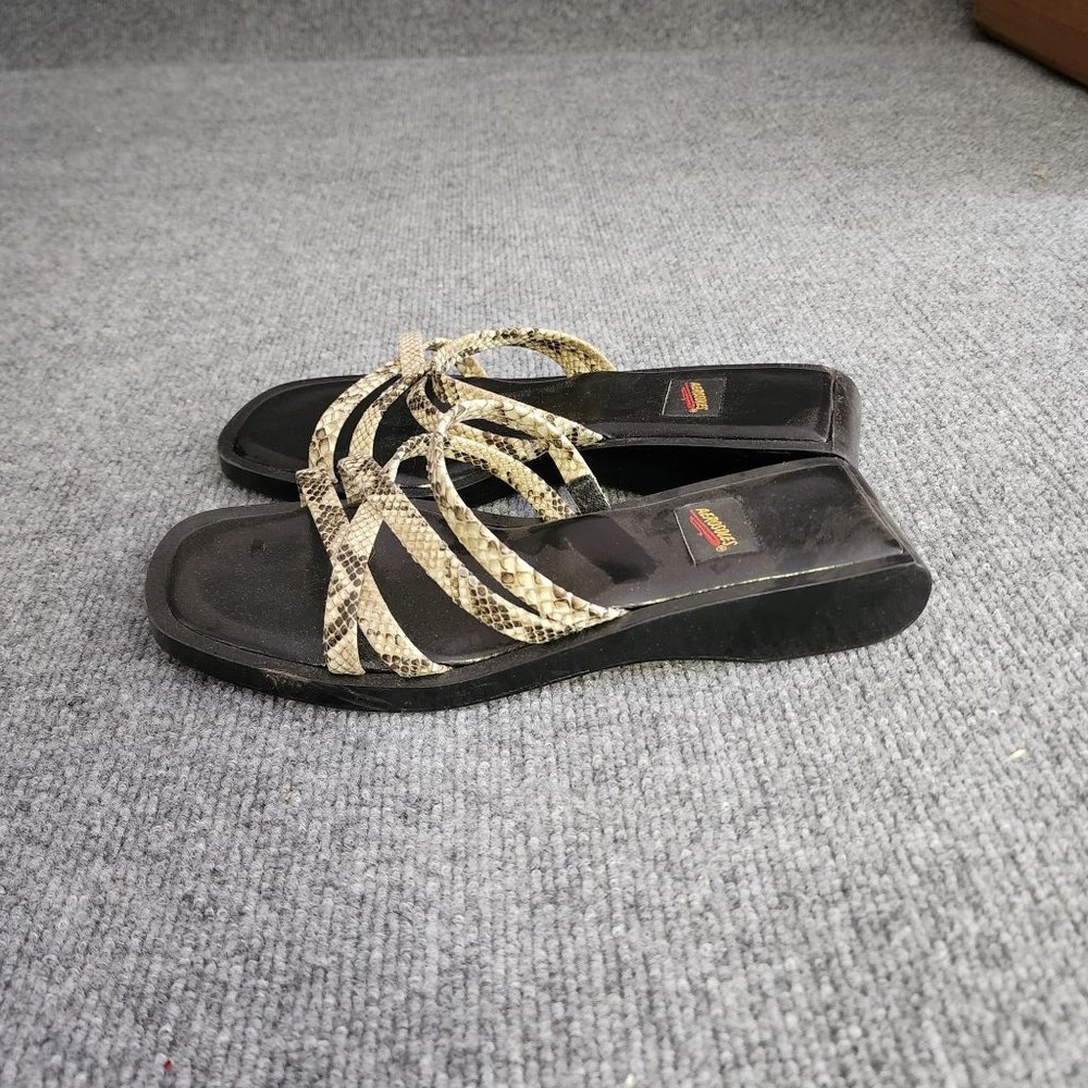 Aerosol Sandals Womens Size 8 Faux Snake Strappy Square Heel New With Box Slides